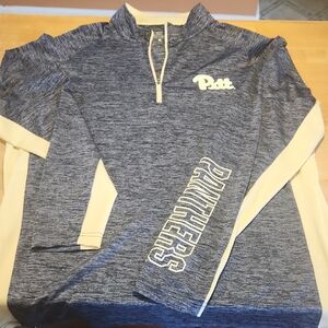 Panthers Men's Gray and Cream Sweater